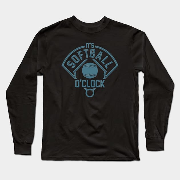 It's Softball O'Clock Sport Lover Coach, Fans, Players Gift Long Sleeve T-Shirt by twizzler3b